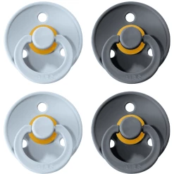 BIBS® Schnuller Colour Baby Blue / Iron 6-18 Monate, 4 Stk.