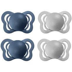 BIBS® Schnuller Couture Cloud / Steel Blue Silikon 0-6 Monate, 4 Stk.