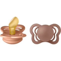 BIBS® Schnuller Couture Peach Und Woodchuck Latex 0-6 Monate, 2 Stk.