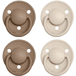 BIBS® Schnuller De Lux Vanilla / Dark Oak 0-36 Monate, 4 Stk.