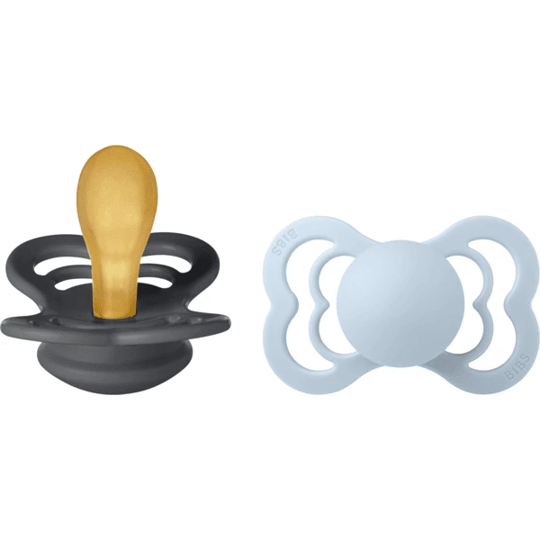 BIBS® Schnuller Supreme Baby Blue / Iron Latex 6-36 Monate, 2 Stk. 3 BIBS® Schnuller Supreme Baby Blue / Iron Latex 6-36 Monate, 2 Stk.