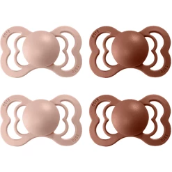 BIBS® Schnuller Supreme Blush / Woodchuck Latex 0-6 Monate, 4 Stk.
