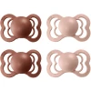 BIBS® Schnuller Supreme Blush / Woodchuck Silikon 6-36 Monate, 4 Stk.