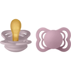 BIBS® Schnuller Supreme Dusky Lilac / Heather Latex 0-6 Monate, 2 Stk.