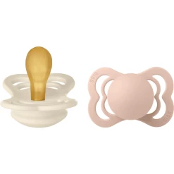 BIBS® Schnuller Supreme Latex Blush/Ivory 0-6 Monate, 2 Stk.