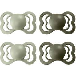 BIBS® Schnuller Supreme Sage / Hunter Green Latex 0-6 Monate, 4 Stk.