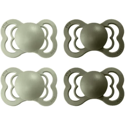 BIBS® Schnuller Supreme Sage / Hunter Green Latex 6-36 Monate, 4 Stk.