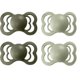 BIBS® Schnuller Supreme Sage / Hunter Green Silikon 6-36 Monate, 4 Stk.