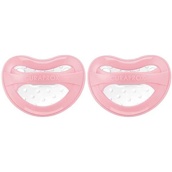 CURAPROX Baby Schnuller Gr. 0 Von Anfang An In Pastell Rosa Ab Dem 0. Monat, Duo 3 CURAPROX Baby Schnuller Gr. 0 Von Anfang An In Pastell Rosa Ab Dem 0. Monat, Duo