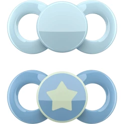 Dentistar Schnuller Day & Night Set, Blau & Sterne 0-6 Monate