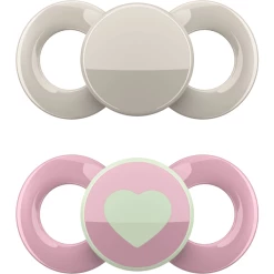 Dentistar Schnuller Day & Night Set, Rosa & Beige 0-6 Monate