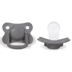 Filibabba Schnuller +6 Monate Dark Grey, 2 Stück