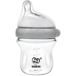 Haakaa® Babyflasche Schoppen Aus Glas, Generation 3 90 Ml In Grau