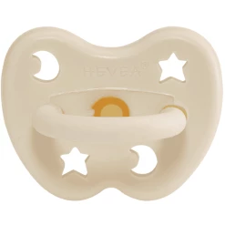 HEVEA Schnuller - Naturkautschuk Milky White, Stern & Mond (0-3 Mon.)