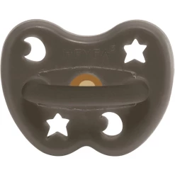 HEVEA Schnuller - Naturkautschuk Shitake Grey, Stern & Mond (0-3 Mon.)