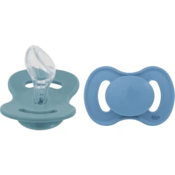 Lullaby Planet Schnuller Dental Aus Silikon Gr. 2 Ocean Teal & Dove Blue, 2er Pack