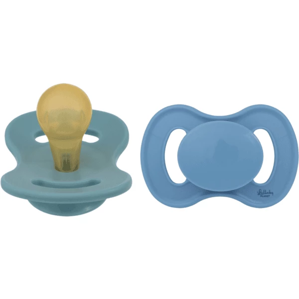 Lullaby Planet Schnuller Rund Aus Latex Gr. 2 In Ocean Teal & Dove Blue, 2er Pack 3 Lullaby Planet Schnuller Rund Aus Latex Gr. 2 In Ocean Teal & Dove Blue, 2er Pack