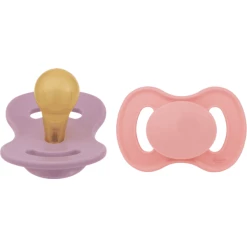 Lullaby Planet Schnuller Rund Aus Latex Gr.2 In Pink Coral & Lavender Breeze, 2er Pack