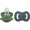Lullaby Planet Schnuller Symmetrischer Aus Silikon Gr. 2 Forest Green & Flint Stone, 2er Pack