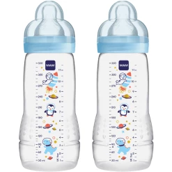 MAM Babyflasche Easy Active™ 330 Ml, Weltall Blau Im Doppelpack