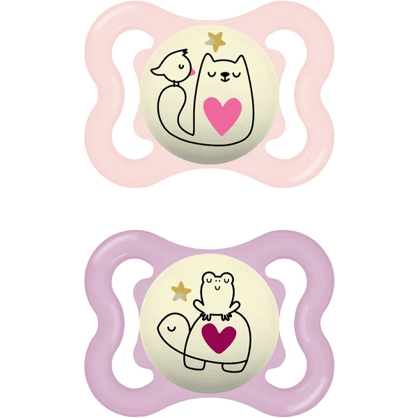 MAM Nachtschnuller Supreme Night Silikon, 0-6 Monate, 2 Stk., Katze/Frosch 3 MAM Nachtschnuller Supreme Night Silikon, 0-6 Monate, 2 Stk., Katze/Frosch