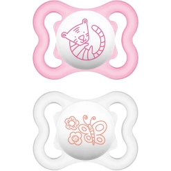 MAM Schnuller Air Aus Silikon 0 - 6 Monate, Tiger/Schmetterling