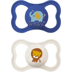MAM Schnuller Air Silikon, 6-16 Monate, 2 Stk, Elefant/Löwe