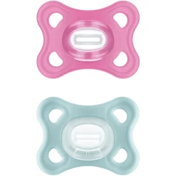 MAM Schnuller Comfort Silikon, 0-6 Mon., 2 Stk, Pink + Mint