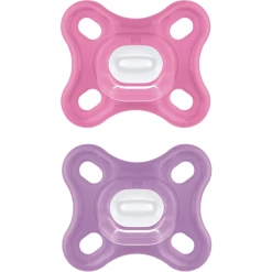 MAM Schnuller Comfort Silikon, 0+ Monate, 2 Stk, Pink + Lila