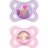 MAM Schnuller Original I Love Daddy Aus Silikon 0 - 6 Monate, Rosa/lila