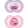 MAM Schnuller Original I Love Daddy Aus Silikon 6+ Monate, Rosa/lila -Nip-Family shop mam schnuller original i love daddy aus silikon 6 monate rosa lila a326415