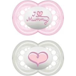 MAM Schnuller Original Rosa I Love Mummy 6+ Monate Silikon
