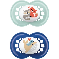 MAM Schnuller Original Silikon, 6-16 Monate, 2 Stk, Fuchs/Wal