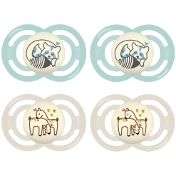 MAM Schnuller Perfect Night Silikon Ab Dem 16. Monat, Waschbär/Rehe 4 Stück Grün/beige