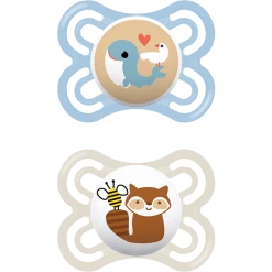 MAM Schnuller Perfect Silikon, 0-6 Monate, 2 Stk., Wal/Waschbär