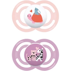 MAM Schnuller Perfect Silikon, 6-16 Monate, 2 Stk., Schildkröte/Zebra