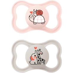 MAM Schnuller Supreme Silikon, 16+ Monate, 2 Stk., Schildkröte/Giraffe