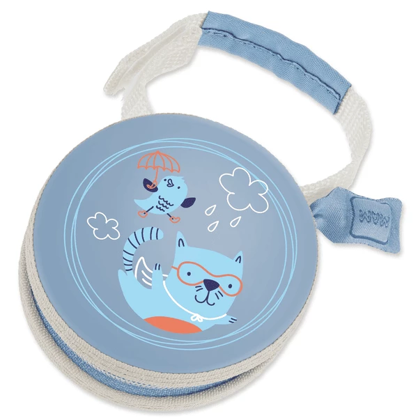MAM Schnullertäschchen In Blau, Motiv: Katze 3 MAM Schnullertäschchen In Blau, Motiv: Katze