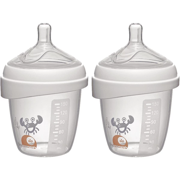 Nip® First Moments Weithalsflasche PP 150 Ml Inkl. Weithalstrinksauger Rund Mit Anti Kolik Ventil, Silikon, Saugloch S (langsamer Trinkfluss) Krebs In Doppelpack 3 Nip® First Moments Weithalsflasche PP 150 Ml Inkl. Weithalstrinksauger Rund Mit Anti Kolik Ventil, Silikon, Saugloch S (langsamer Trinkfluss) Krebs In Doppelpack