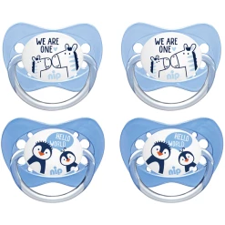 Nip® Schnuller Family Gr. 3 Latex Pinguin Und Zebra 4 Stück