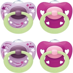 NUK Nachtschnuller Signature Girl Gr.1, 4 Stück