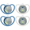 NUK Nachtschnuller Space Gr. 1, 0 - 6 Monate Silikon, Fuchs & Glühwürmchen, 4 Stück -Nip-Family shop nuk nachtschnuller space gr 1 0 6 monate silikon fuchs gluehwuermchen 4 stueck a305725