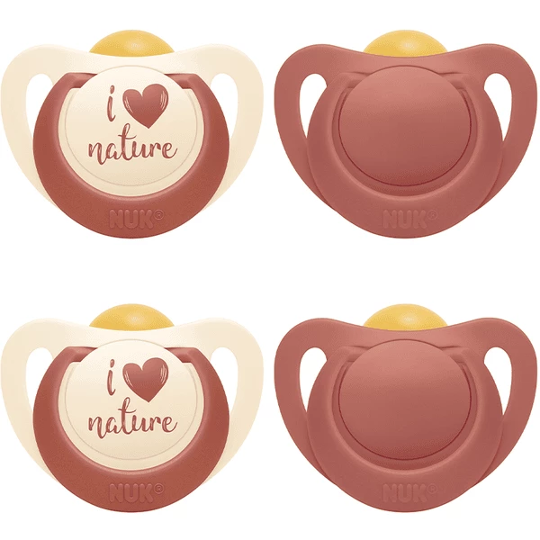 NUK Schnuller For Nature Latex 0-6 Monate, Rot Im 4er-Set 3 NUK Schnuller For Nature Latex 0-6 Monate, Rot Im 4er-Set