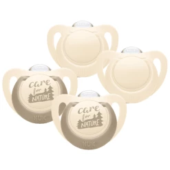 NUK Schnuller For Nature Silikon 0 Bis 6 Monate, Beige Im 4er-Set