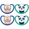 NUK Schnuller Space Gr. 3, 18 - 36 Monate Silikon Eule/Panda 4 Stück -Nip-Family shop nuk schnuller space gr 3 18 36 monate silikon eule panda 4 stueck a305718