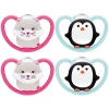 NUK Schnuller Space Gr. 3, 18 - 36 Monate Silikon Katze/Pinguin 4 Stück