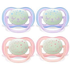 Philips Avent Nachtschnuller Ultra Air SCF376/12 0 - 6 M Girl Im Viererpack