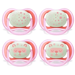 Philips Avent Nachtschnuller Ultra Air SCF376/22 6 - 18 M Girl Im Viererpack