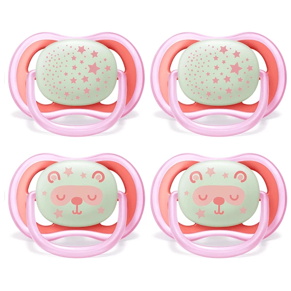 Philips Avent Nachtschnuller Ultra Air SCF376/22 6 - 18 M Girl Im Viererpack 3 Philips Avent Nachtschnuller Ultra Air SCF376/22 6 - 18 M Girl Im Viererpack