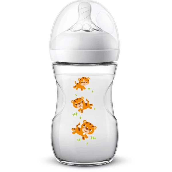 Philips Avent Natural Flasche SCF070/20, 260ml, 1 Stück, Tiger 3 Philips Avent Natural Flasche SCF070/20, 260ml, 1 Stück, Tiger